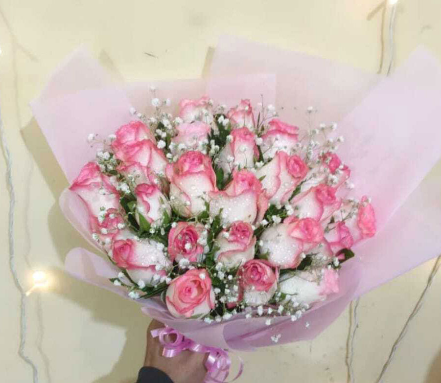 Pink Elegance Rose Bouquet – Fresh Pink Roses Bouquet